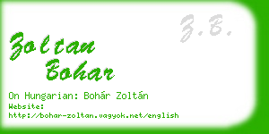 zoltan bohar business card