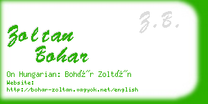 zoltan bohar business card